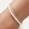 Anklets sommar sexig pärla pärla bohemisk flerskikt gyllene ankelarmband fot smycken strand barfota sandaler marc22