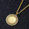 Pendant Necklaces Turkish Ottoman Coin Ethnic Bridal Jewelry Long Slid Chain Gold Plated Arabic Muslim Women GiftPendant NecklacesPendant