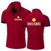 Été RICARD imprimé personnalisable couleur unie revers hommes à manches courtes T-shirt loisirs homme T-shirt Polo hauts 220620
