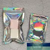 50pcs laserowy zamek błyskawiczny Opakowanie kosmetyczne samozwańczy torba prezentowa przezroczystą holograficzną biżuterię grubą aluminiową folią