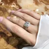 Pierścień Diamonds Solid 14k biała złota biżuteria 0,19 cart okrągły g Corot Natural Diamonds Wedding Wedding dla kobiet