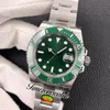 N V12 SA3135 Automatisk mens Watch Keramik Bezel Green Dial 904L Oytresteel Armband med garantikort Ultimate Version TimeZoneWatch (korrekt stötdämpare) R02