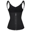 Entrenador de cintura de neopreno para mujer Ropa interior Corsé ultra sudor 6 Huesos de acero Gancho + Cremallera Control de cierre doble Adelgazante Moldeador de cuerpo Moldeador de barriga