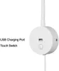 Tokili plug in lampa för läsning med USB-port Touch On / Off / Dimmer Väggmonterad Spotlight Bäddhuvud Gås Neck Sconce Light for Bedroom Bedside AC100-240V EU USA