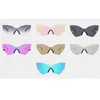 Zonnebril één lens roze kat oog vrouwen velless eyewear luxe vintage designer reflecterende spiegel coating dame zonnebril UV400