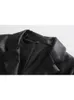 PB&ZA4432710 Women 2022 New Fashion imitation leather Blazer Coat Vintage Long Sleeve Back Vents Female Outerwear 4432/710 L220728