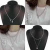 Pendant Necklaces Punk Lock Thick Chain Trend Long Stainless Steel Necklace Heart For Women Jewelry Choker Double Layer