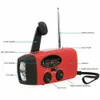 AM/FM NOAA 태양 기상 휴대용 라디오 2000 MAH 방수 태양 광 핸드 크랭크 LED 손전등