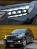 LED Honda CRV Kafa Işık Montajı için Gündüz Koşu Kafa Lambası 2012-2014 Araba Dinamik Dönüş Sinyali Çift Işın Far