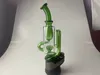 Unique BIAO Glass Bongs cup Style Hookahs Water Pipes green color fitting to peak