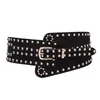 Belts Idopy For Women Punk Style Female Belt Cummerbund Studded Wide Irregular Pin Buckle BeltBelts