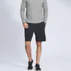 L-07 Mannen Yoga Shorts Sneldrogend Zomer Fitness Joggingbroek Hebben Cinchable Trekkoord Sport Korte Broek Met Terug Drop-In Zakken Training top