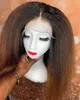 Натуральный Ombre Blonde Yaki 24 -дюймовый мягкий длинное извращенное кружевное кружевное парик с чернокожими женщинами с BabyHair