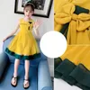 Girl's Dresses Girl Summer Big Bow Party Dress Patchwork Kids Casual Children's Costumes For Girls 6 8 10 12 14Girl's
