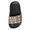 fashion Imitation Pearl Embellished Slide Sandal mens womens outdoor beach causal rubber flip flops with box281J