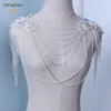 Headpieces G30 Beaded Cape Bolero Woman Big Size Multilayer Tassel Shoulder Chain And Chest Bride Top With Lace FlowersHeadpieces