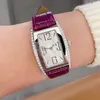 Ladies Watches Quartz Movement Wristwatch 38mm Diamond Watch Leather Strap Waterproof Design Womens Wristwatches Square Dial