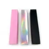 Logo personalizzato Lash Mascara Box Holographic Pink Glitter Lipgloss Mascara Confezione Scatola di carta morbida vuota