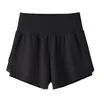 LU-DS113 Roupas de ioga femininas de cintura alta Cheerleaders Shorts para exercícios Fitness Wear Calças curtas para meninas Calças elásticas para corrida Roupas esportivas Prevent Wardrobe Culotte