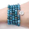 Charm armband naturliga sten kvinnor män 108 mala apatit med lotus om buddha yoga armband eller halsband juvelrycharm inte22237q