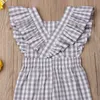 Emmababy Fille Combinaisons 6M-5Y Enfant Enfant Bébé Fille Plaid Barboteuse Combinaison Combishort Sunsuit Vêtements G220521