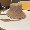 Designer Bucket Hats For Men Women Reversible Sun Hat Long Strap Traveling Sun Protection Caps Casquette Full Letter Breathable Sunbonnet