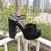 Top Quality Designer Women Platform Sandals Waterproof Platform Sandal High Heels Open Toe Pumps Leather Slingback Ladies Genuine Leather Dress Shoes Heel 14.5 cm