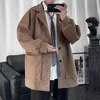 Misto lana da uomo 2021 Cappotto di lana Maschile stile britannico Tren coreano con risvolto Tasca di media lunghezza T220810