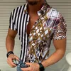 Men's Casual Shirts Summer Check Plaid Digital Printed Shirt Fashion Mens Bohemian Blouses Homme Design Tops Blouse High Quality Plus Size Comfortable print shirt