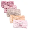 5st Lot Cable Bow Baby pannband mjukt elastiskt tryck Nylon pannband set turban född för barn hårtillbehör W220316244I