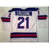 Vipceomit 1980 Jersey de hóquei dos EUA 17 Jack O'Callahan 21 Mike Eruzione 30 Jim Craig 100% costurados 1980 Miracle on Ice Hockey Jerseys