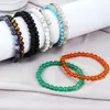 Pedra natural fios feitos artesanais frisado de energia elástica pulseiras de encanto para mulheres homens pulseira festa clube de jóias de yoga