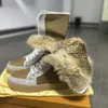 Designer Laarzen Dames Bontlaarzen Suède lederen winterlaars Echt konijnenbont Sneeuwlaars Australië laarsjes Warme kniehoge Martin schoenen met doos NO16