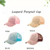 Ponytail Baseball Caps Gliter Messy Bun Hats Washed Cotton Tie Dye Snapback Cap Leopard Sun Visor Outdoor Hat GCB14958