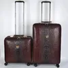 Suitcases Real Leather Crocodile Pattern Trolley Suitcase Universal Wheel 16 20 Inch Boarding Travel Lage Full SuitcaseSuitcase2731