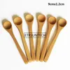 Stock! 8 Size Small bamboo Spoons Natural Eeo-Friendly Mini Honey Spoons Kitchen Mini Coffee Teaspoon Kids Ice Cream Scoop 9~16cm