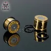 KUBOOZ Rvs Solid Bullet Vorm Oordoppen Tunnels Piercing Lichaam Sieraden Brancards Hele 6mm tot 25mm 36PCS287m