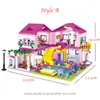 Amigos City House Holiday Holiday Villa Castle Blocks Blocks Sets Figuras da piscina DIY brinquedos para crianças Presente de aniversário de meninas 220527