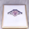 Обручальные кольца роскошная мода Big Pink Engagement Band Регулируем