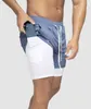 Men Summer New Style Fashion Trend The Beach Shorts 2 In 1 Double-Deck Quick Dry Fitness Room Male Training Sports Short Pant Y220420