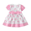 Robes de fille Pudcoco 1-6 ans enfants bébé filles 2022 robe de pâques imprimer doux belle manches courtes pour les enfants