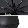 Camouflage automatique pliant pluie parapluie anti UV sac à dos parasols portable voiture forte coupe-vent parasol 10 nervures manteau noir RRA13277