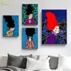 Paintings Fashion Colorful Hair Girl Wall Art Canvas Painting Retro Woman Nordic Poster Cuadros Pictures For Living Room Unframed