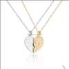 Colliers pendentiels pendentifs bijoux romantique coeur couple collier ajusté chaîne attirer l'aimant de mariage fête des hommes accessoires