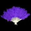 10 Colors Folding Feather Fan Party Decoration Hand Held Vintage Chinese Style Dance Wedding Craft Downy Feathers Foldable Dancing Fans SN4073