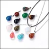 Anhänger Halsketten Anhänger Schmuck Naturstein Wassertropfen Halskette Opal Tigerauge Quarz Kristall Chakra Reiki Heilung Pendel für Frauen