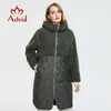 Astrid Women's autumn winter coat faux Fur tops Fashion stitching down jacket Hooded Oversize parkas Women coat AM-7542