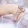 Wristwatches Crystal Bracelet Watch Luxury Women Quartz Date Clock Female Gemstone Ladies Relogio FemininoWristwatches