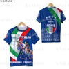 Italie Nom personnalisé et numéro Fans Football Football 3D imprimé haute qualité T-shirt été col rond hommes femme décontracté Top-3 220619