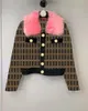 Kvinnor Wool Cardigan Autumn Winter Elegent Classic Sweaters With Fur Collar Sticked Jumper for Woman Jacket Street Wear 22SS